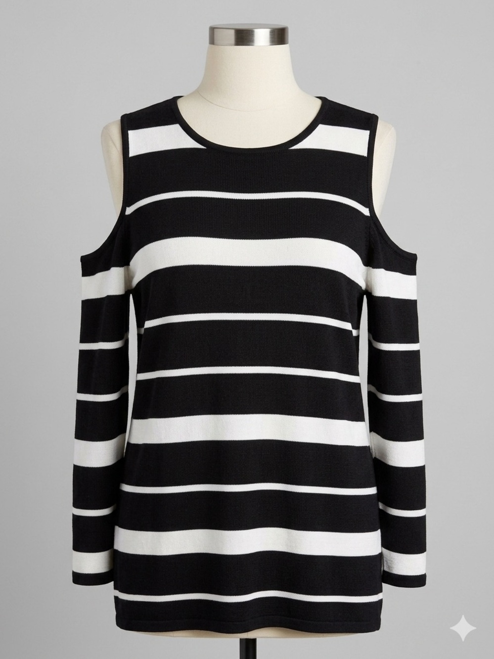 NWOT - INC International Concepts Striped Cold-Shoulder Knit Sweater Top- XL